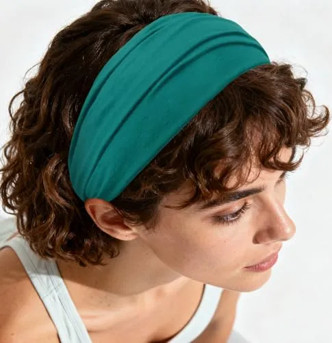 axy Haarband Yoga Stirnband Headband Hairband Wunderschön Damen Haarschmuck Sport Stirnbänder HB4 (Petrolblau, Extra breit)
