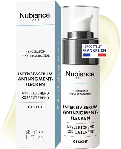 NUBIANCE – Serum Eclat Anti-Flecken-Präparat mit AHA HRB-3 – 30 ml – für schwarze Haut, matt und gewebt – Peeling-Pflege für das Gesicht – gegen das Auftreten von Pigmentflecken