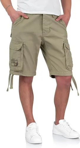 Surplus Raw Vintage Airborne Herren Cargo Shorts, Oliv Light, 3XL - Wanderhosen aus 100% Baumwolle, ideal für den Sommer. Stylische Cargo Shorts mit viel Bewegungsfreiheit und zahlreichen Taschen für alles, was Mann braucht.