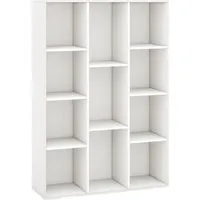 Costway Bücherregal 11 Fächer in Weiß - Vielseitiges Bücherregal mit 11 Fächern für optimalen Stauraum. Flexibel in der Platzierung und mit Kippsicherungen für zusätzliche Sicherheit. Ideal für Bücher, Deko und mehr.