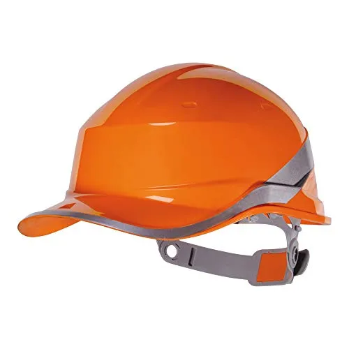 Deltaplus DIAM5ORFL Form Baseball Industrieschutzhelm, Orange - Schutzhelm in innovativer Baseball-Cap-Form für optimale Sicht, elektrischer Isolierung bis 1.000 V.A.C. und individuell einstellbar für Kopfgrößen von 53 bis 63 cm.