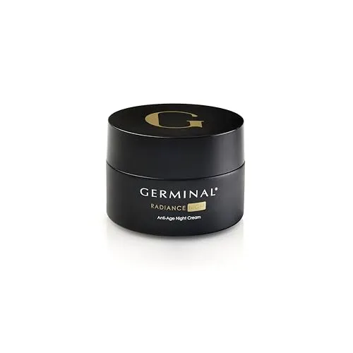GERMINAL Radiance Night - Anti-Falten-Creme für Damen ab 40 - Nachtpflege für alle Hauttypen mit Botox-Like-Effekt, strafft und verleiht Leuchtkraft für ein strahlendes Morgen. Dermatologisch getestet, 50 ml.