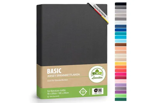 leevitex® Spannbettlaken Spannbettlaken Classic Jersey, Jersey-Baumwolle, Gummizug: rundum, (1 Stück), 100% Baumwolle, anschmiegsam & dehnbar, diverse Größen und Farben