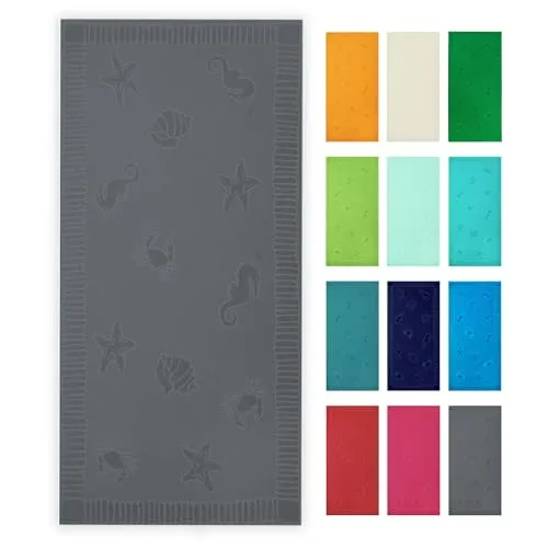 ZOLLNER Strandtuch, Frottier 100x200 cm in grau von Zollner