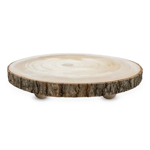 Spetebo Blumenhocker aus Baumscheibe mit Rinde in beige von Spetebo