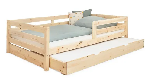 Produktbild Ehrenkind Kinderbett Sona aus massivem Kiefernholz mit Rausfallschutz – 90x200 cm