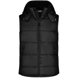 Steppweste JN1004 - James & Nicholson Black XL - Herren-Westen, modische Steppweste mit abnehmbarer Kapuze, ideal für jedes Wetter und in Größen von S bis 3XL erhältlich.