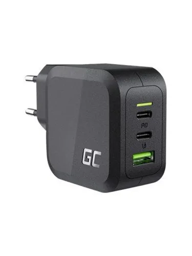 Green-Cell USB-Ladegerät CHARGC08 - 65W Schnellladegerät mit 3 Ports - Handys Adapter und Ladegeräte, 65W Gesamtleistung ermöglicht das gleichzeitige Laden von 3 Geräten. Ideal für unterwegs, mit GaN-Technologie für kompakte Größe und effiziente Leistung.