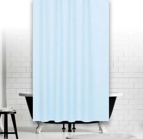 KS Handel 24 EXTRA LANG! Textil DUSCHVORHANG HELLBLAU 180 BREIT x 230 HOCH ÜBERLÄNGE! Shower Curtain Light Blue EXTRA Long!