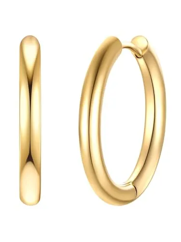 Eastside Damen Ohrringe aus Edelstahl – Gelbgold Creolen für jeden Anlass - Ohrringe für Damen aus 14 Karat gelbvergoldetem Edelstahl, ideal für Fashionistas. Mit praktischem Klappverschluss und minimalistischen Design – perfekt für Casual und festliche Looks. Inklusive attraktiver Schmuckbox.
