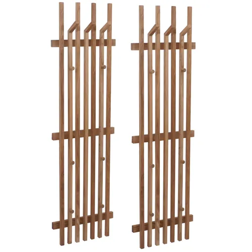 MCA 2er-Sets Garderobenpaneel HWC-P57, Wandgarderobe Garderobenleiste Holzgarderobe, Massiv-Holz 135 2x119394