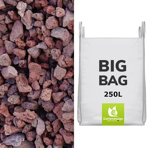 Lavamulch rot/braun, Körnung 16/32 mm, 250 Liter im BigBag