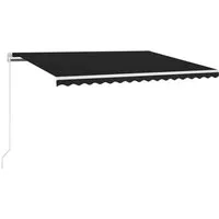 vidaXL Automatische Markise mit LED & Windsensor 450x300 cm Anthrazit - Markise für Außenbereich mit automatischem Einzug, LED-Beleuchtung und Windsensor für sicheren Schutz. Ideal für schattige Plätze auf Terrassen oder Balkonen.
