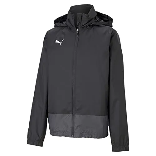 PUMA Jungen teamGOAL 23 Training Rain Jacke - Leichte Regenjacke für Jungen, ideal für Training und Freizeit, mit durchgehendem Reißverschluss und stylishem PUMA Cat Logo.
