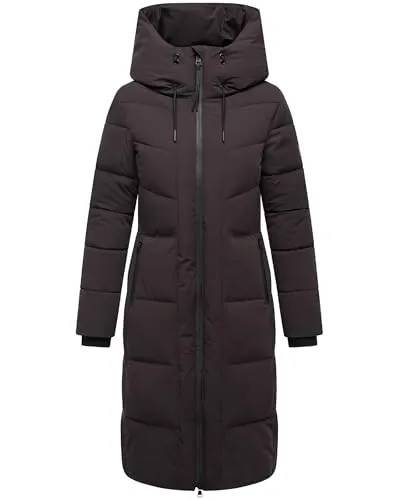 Navahoo Steppmantel Schokokuss XIV - Warmer Damen Wintermantel mit Kapuze in Braun 4XL (48) - Funktionsjacken - Wasser- und windabweisend, ideal für kalte Tage, modisch und bequem mit taillierter Passform und regulierbarer Kapuze.