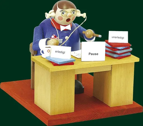 Richard Glaesser Räuchermännchen Rauchmann Beamter - Handwerkskunst aus dem Erzgebirge - Nussknacker, handgefertigter Rauchmann Beamter aus hochwertigem Holz, Höhe 14 cm, ideal für eine festliche Atmosphäre.