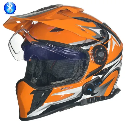rueger-helmets Motorradhelm Crosshelme Endurohelm Kinderhelme Quad Trial Kinder Helm ruegerRX-968 COM Orange V/RCK XS
