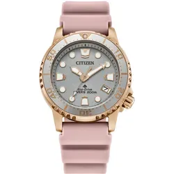 CITIZEN Damen Analog Quarz Uhr EO2023-00A - Sportliche Taucheruhr mit Eco-Drive-Technologie, kein Batteriewechsel nötig - ideal für aktive Frauen.