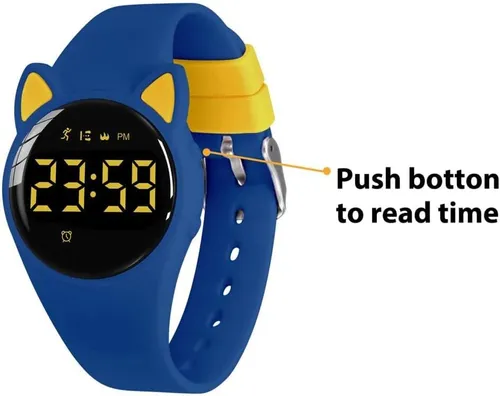 Multifunktionale Kinderuhr mit Schrittzähler und Vibrationsalarm - Betten – Spritzwassergeschützte Kinderuhr mit USB-Ladung, ideal für aktive Kinder und einfach zu bedienen ohne App.