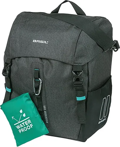 Basil Discovery 365D L Einzeltasche 20L - Wasserabweisend und Praktisch - Fahrradrucksäcke mit 20 Litern Volumen, wasserabweisend und inklusive Regenhülle. Ideal für Pendler und Freizeitfahrer – sicher und stylisch unterwegs!
