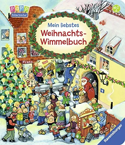 Mein liebstes Weihnachts-Wimmelbuch - Schulhefte für Kinder ab 2 Jahren, fördert die Sprachentwicklung und das Entdecken von Weihnachtsmotiven.