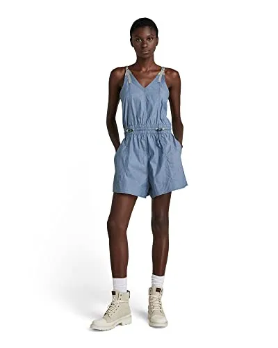 G-STAR RAW Damen Sleeveless Summer Playsuit - Jumpsuit für Damen mit verstellbaren Trägern und elastischem Kordelzug, ideal für einen lässigen Sommerlook und bequem mit praktischen Seitentaschen.