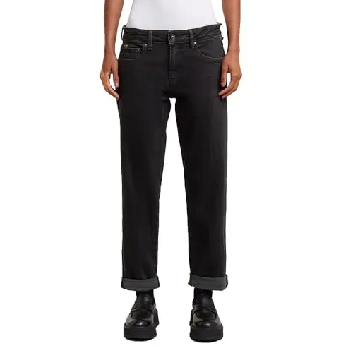 G-STAR Damen Kate Boyfriend Jeans - Schwarz (Washed Black D15264-D931-H890) 26W / 28L - Bequeme Boyfriend Jeans mit niedriger Bundhöhe, Reißverschluss und Knopfverschluss. Ideal für den lässigen Look und vielseitig kombinierbar. 5 praktische Taschen bieten zusätzlichen Stauraum.
