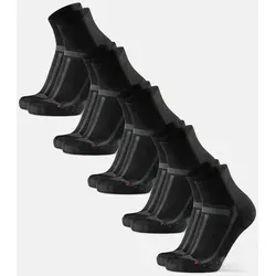 LONG DISTANCE RUNNING QUARTER SOCKEN - 5-Pack - Schwarz/Grau - 39-42 - Ideal für lange Strecken und verschiedene Laufarten, bieten diese atmungsaktiven Socken optimalen Komfort und Schutz. Mit zusätzlicher Dämpfung und Belüftung bleiben deine Füße frisch und trocken.