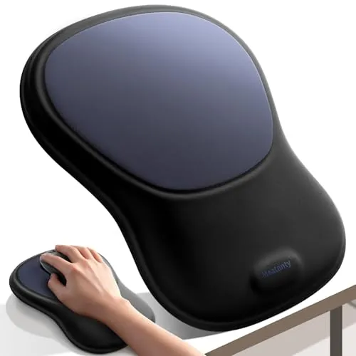 meatanty Ergonomisches Mauspad mit Gelkissen Mousepad Handauflage [Schmerzlinderung] [Gesunde Haltung] [Memory-Schaum] [Hautfreundlich] [rutschfest] Handgelenkauflage für Computer Laptop, Schwarz
