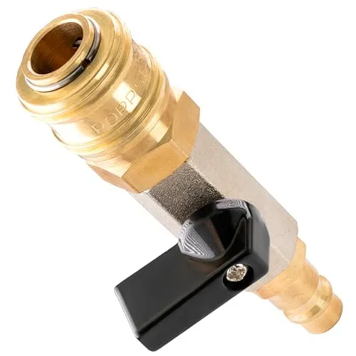 Poppstar Druckluft Absperrhahn, 3/8 Zoll Druckluft-Schnellwechselkupplung, Luftfüllventil, mit Tülle 7,2 NW