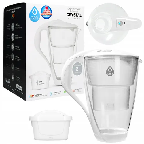DAFI CRYSTAL UNIMAX LED Glasfilterkanne + 1 Filter
