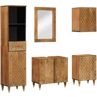 vidaXL 5-Tlg Badmöbel-Set Massivholz Mango 3206324