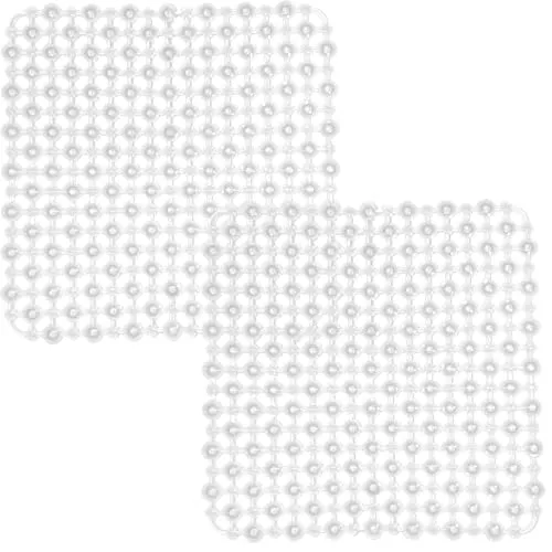 Echehi 2er-Pack Spülbeckeneinlage, 27 x 27 cm Selbst Zugeschnittene Spülbeckenmatte für Küchenspülen, Schnell Ablaufende Spülbecken Matte für Geschirr, Glaswaren, Gemüse. Transparent