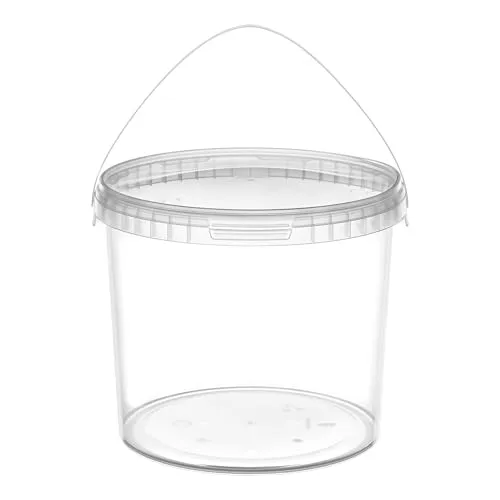 Garronda Eimer mit Deckel 5 L für die Lagerung von Lebensmittel- und Chemischen Produkten Transparent 50 Stück GD-0114
