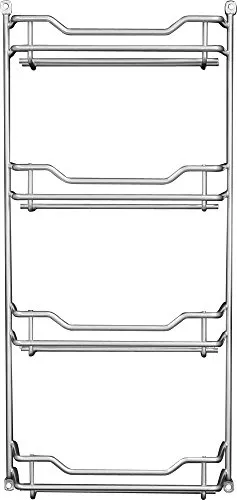 Fuchs 12er Gewürzregal leer Gewürzaufbewahrung Küchen-Regal für Gewürze, Etagenregal für 12 Gewürzdosen, ideal als Wandregal in der Küche, Menge: 1 Stück, Silber