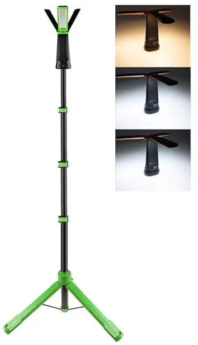 ChiliTec Baustrahler LED mit Stativ Akku 9000mAh Arbeitsleuchte 30W 2700 Lumen Teleskopstativ bis 77-200cm Höhe