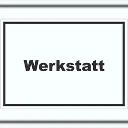 HB-Druck Werkstatt Aufkleber mit Text Handwerk Reparatur waagerecht A5 (148x210mm)