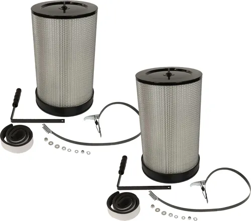 vhbw 2x Feinstaubfilter kompatibel mit BAMATO AB-550 Absauganlage - Feinstaub-Filterpatrone mit Reinigungsbürste