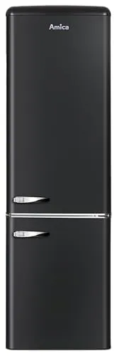 Amica Kühl-Gefrierkombination KGCR 387 101 MS - Kühlschrank im eleganten Retro-Design, 181 cm hoch mit LED-Innenbeleuchtung und 181 l Kühlraum für optimale Frische.