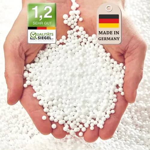 Green Bean 100 Liter Hochwertige EPS Perlen aus Deutscher Produktion für Sitzsack-Füllung | Styropor-Kügelchen Nachfüllpack Kissen-Füllung Stillkissen Styroporkugeln