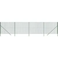 vidaXL Maschendrahtzaun Grün 2x10 m aus verzinktem Stahl - Metallzaun für sicheren und dauerhaften Schutz, robust und korrosionsbeständig dank verzinktem Stahl und PVC-Beschichtung. Ideal für Grundstücke und Tiergehege.