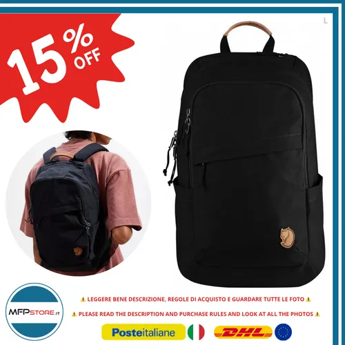 Rucksack Sport Fjällräven Räven 20 Unisex 20L für Schule Und Reise - Schwarz