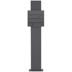 ML-Design ECD Germany Standbriefkasten Anthrazit Edelstahl 170 cm freistehend, mit Zeitungsfach, Postkasten Anthrazit 37x37 cm, pulverbeschichtet
