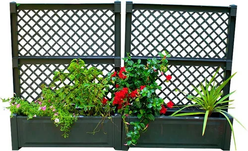 KHW Spalier 2er-Set für Pflanzenkästen, 100 cm - Pflanzenkästen & Spaliere – UV-beständig und winterfest, ideal für kreative Gartengestaltung mit einem Fassungsvermögen von 220 l.