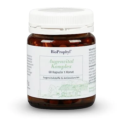 BioProphyl® Augenvital Komplex mit natürlichen Augenvitalstoffen wie Beta Carotin, Lycopin, Zeaxanthin und Lutein ergänzt mit Zink und Selen