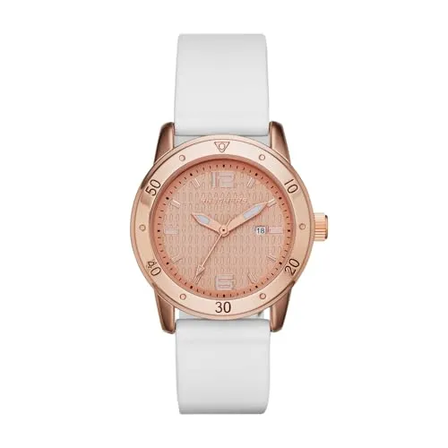 SKECHERS Damen Analog Quarz Uhr SR6053 - Armbanduhren für Damen – stilvolle Uhr mit roségoldenem Zifferblatt und wasserfestem Silikongurt, ideal für den Alltag und besondere Anlässe.