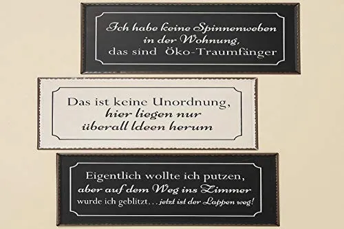 Schild mit Spruch L 40 cm Metall schwarz/braun Wanddekoration Wandbild Bild