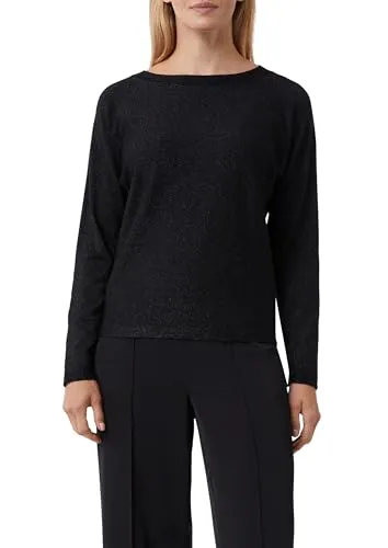 Comma Feinstrick-Pullover aus Glitzergarn mit Fledermausärmel