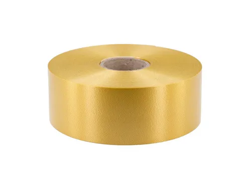 Star Geschenkband, Geschenkband Ringelband 50mm x 100m Rolle Gold