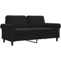 vidaXL 2-Sitzer-Sofa Schwarz 140 cm aus Samt - Elegantes 2-Sitzer-Sofa aus weichem Samt mit robustem Metallgestell, ideal für stilvolle Entspannung und als Blickfang in jedem Raum.